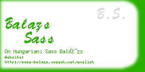 balazs sass business card